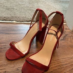 Red sandal with one strap